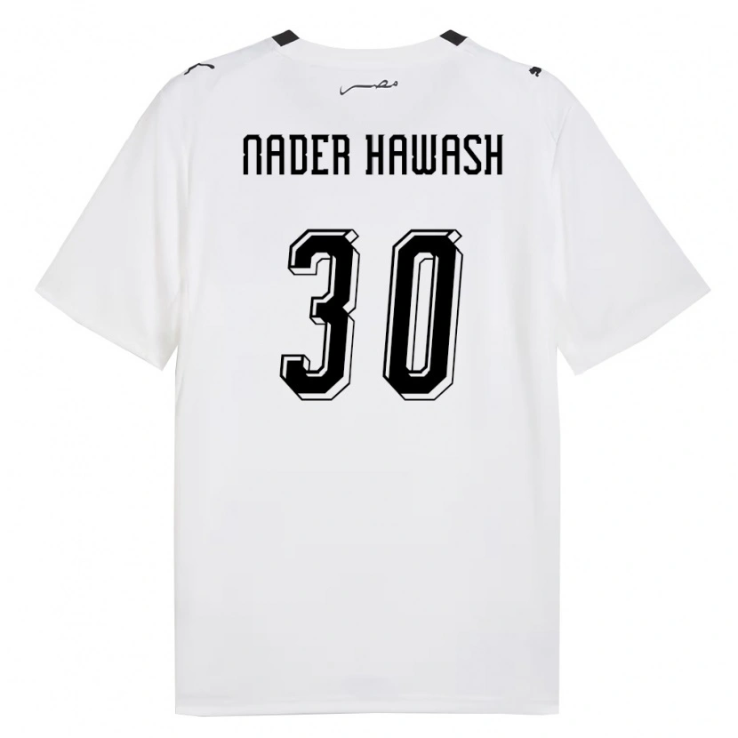 Danxen Dětské Egypt Ahmed Nader Hawash #30 Bílá Šedá Černá Daleko Hráčské Dresy 26-28 Dres