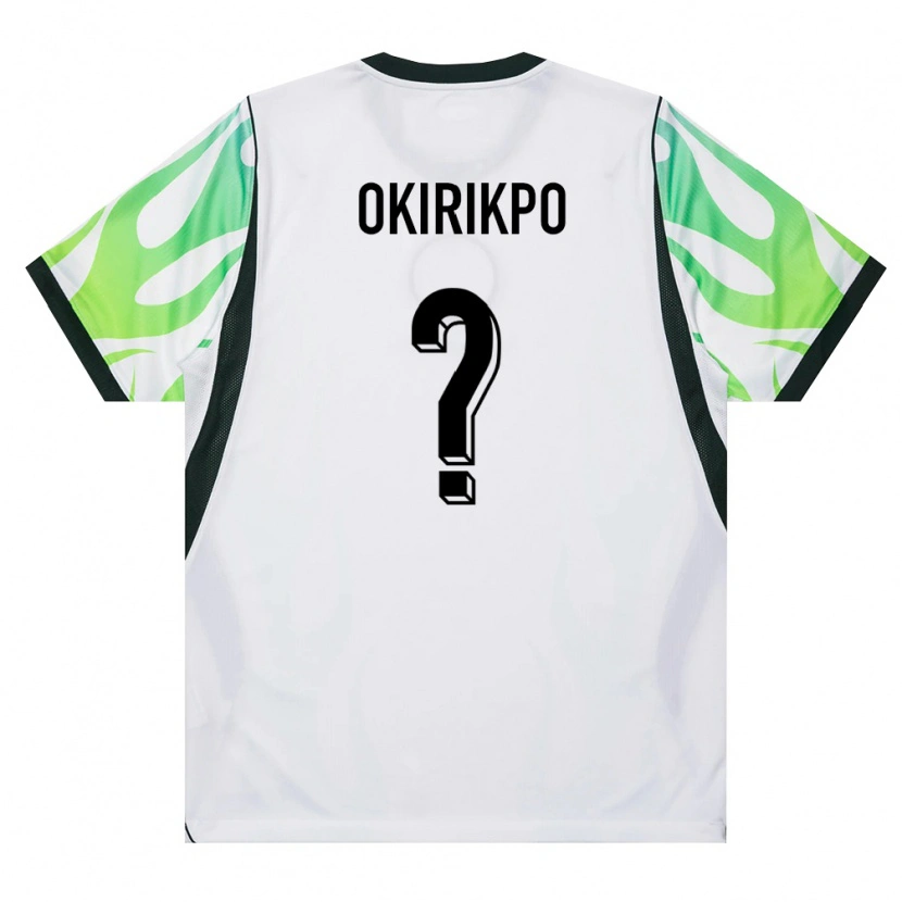 Danxen Dětské Nigérie Hezekiah Okirikpo #0 Bílá Zelená Daleko Hráčské Dresy 26-28 Dres