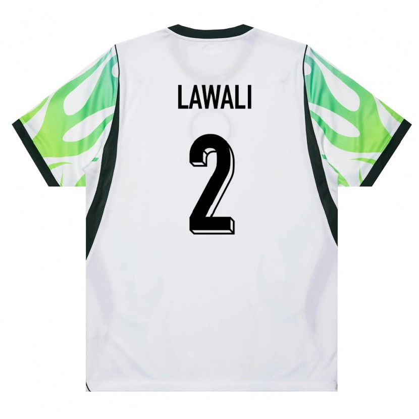 Danxen Dětské Nigérie Yahaya Lawali #2 Bílá Zelená Daleko Hráčské Dresy 26-28 Dres