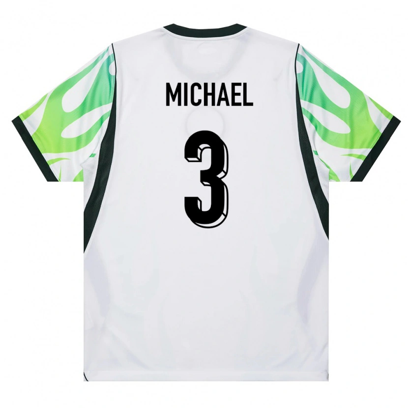 Danxen Dětské Nigérie Emmanuel Michael #3 Bílá Zelená Daleko Hráčské Dresy 26-28 Dres