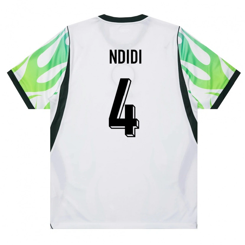 Danxen Dětské Nigérie Wilfred Ndidi #4 Bílá Zelená Daleko Hráčské Dresy 26-28 Dres