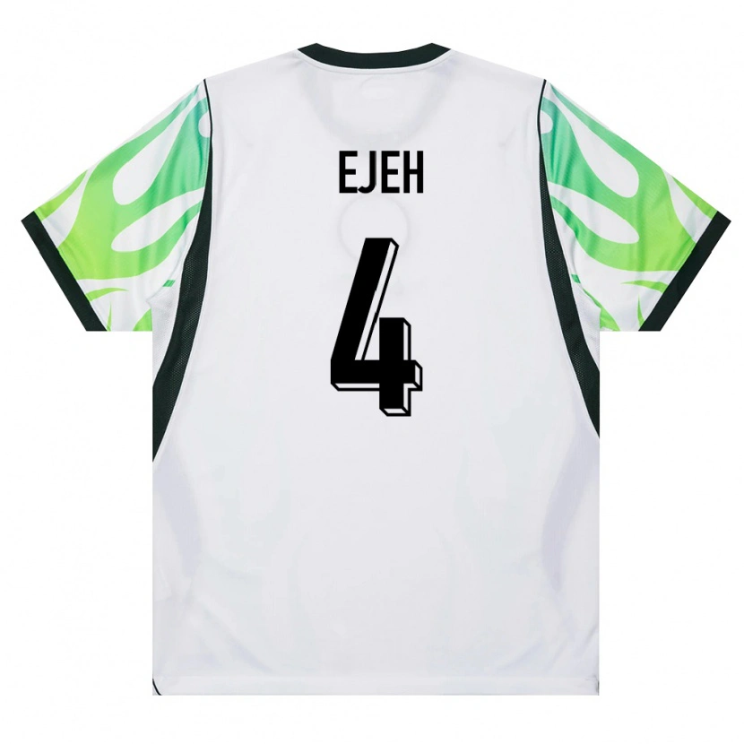 Danxen Dětské Nigérie Isaiah Ejeh #4 Bílá Zelená Daleko Hráčské Dresy 26-28 Dres