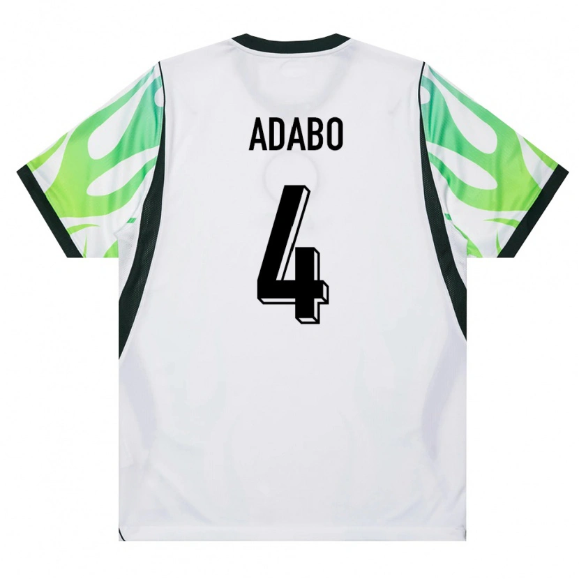 Danxen Dětské Nigérie Solomon Adabo #4 Bílá Zelená Daleko Hráčské Dresy 26-28 Dres