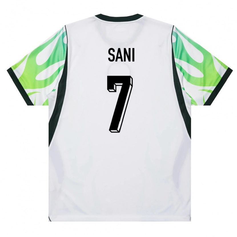 Danxen Dětské Nigérie Suleman Sani #7 Bílá Zelená Daleko Hráčské Dresy 26-28 Dres