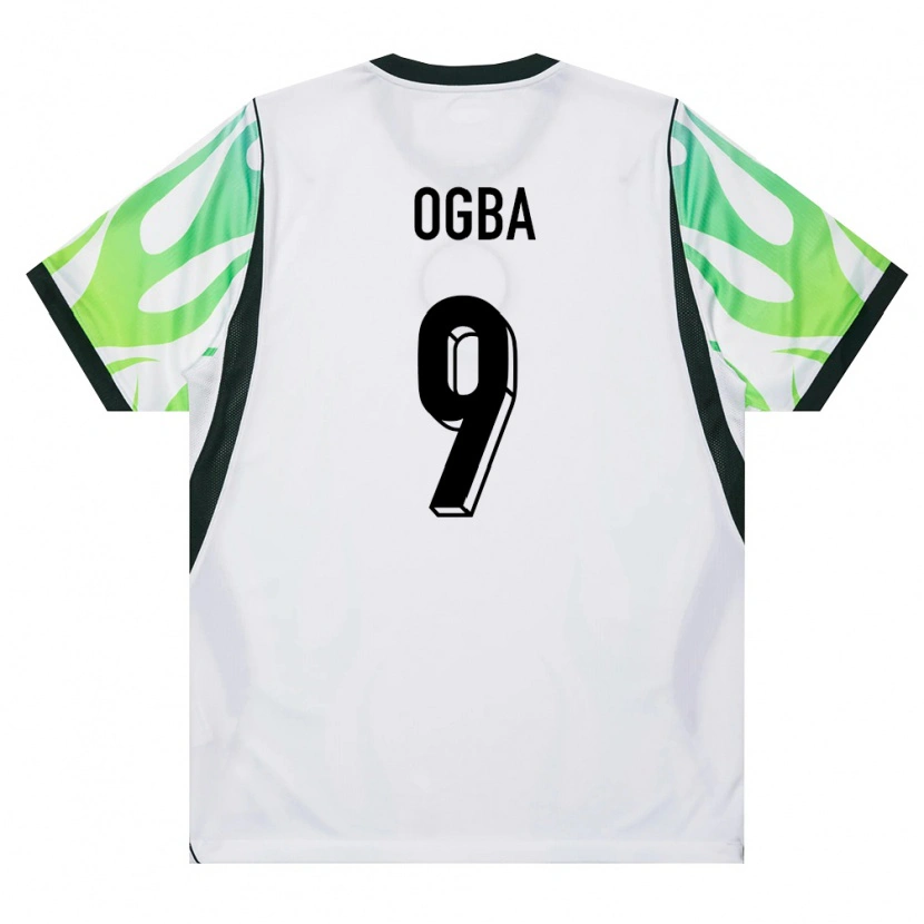 Danxen Dětské Nigérie Ifeanyi Ogba #9 Bílá Zelená Daleko Hráčské Dresy 26-28 Dres
