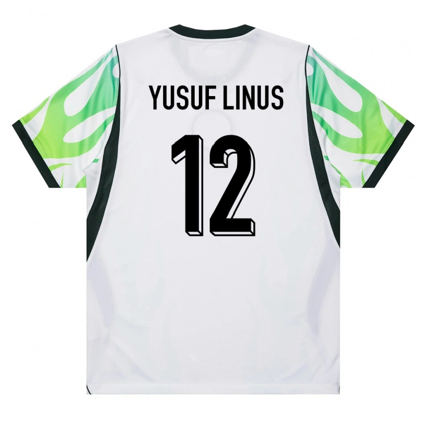 Danxen Dětské Nigérie Hope Yusuf Linus #12 Bílá Zelená Daleko Hráčské Dresy 26-28 Dres