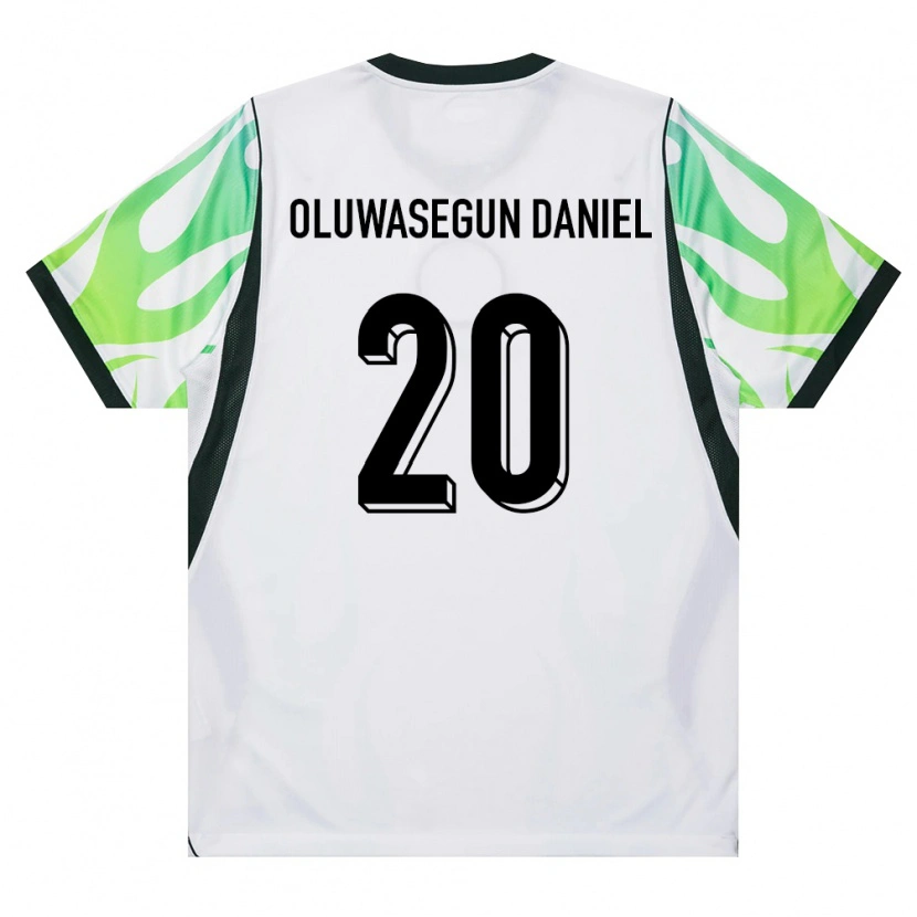 Danxen Dětské Nigérie Favour Oluwasegun Daniel #20 Bílá Zelená Daleko Hráčské Dresy 26-28 Dres