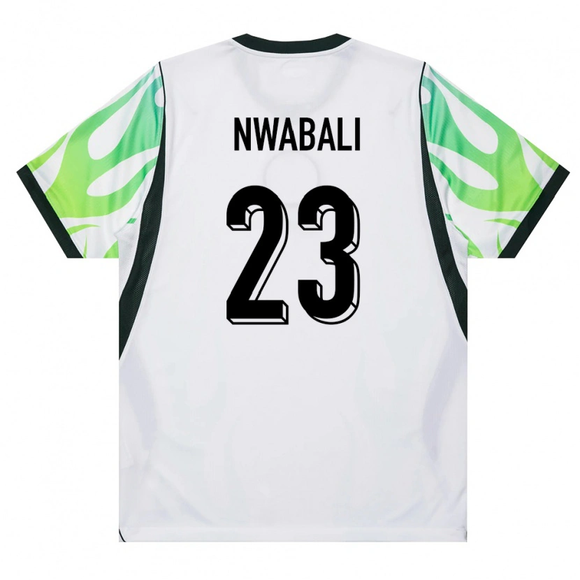 Danxen Dětské Nigérie Stanley Nwabali #23 Bílá Zelená Daleko Hráčské Dresy 26-28 Dres