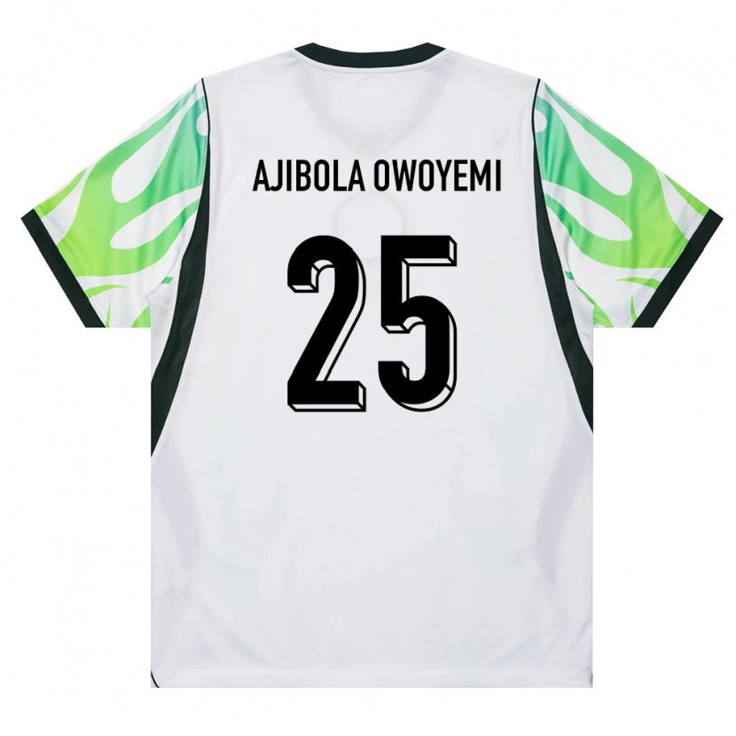 Danxen Dětské Nigérie Usman Ajibola Owoyemi #25 Bílá Zelená Daleko Hráčské Dresy 26-28 Dres
