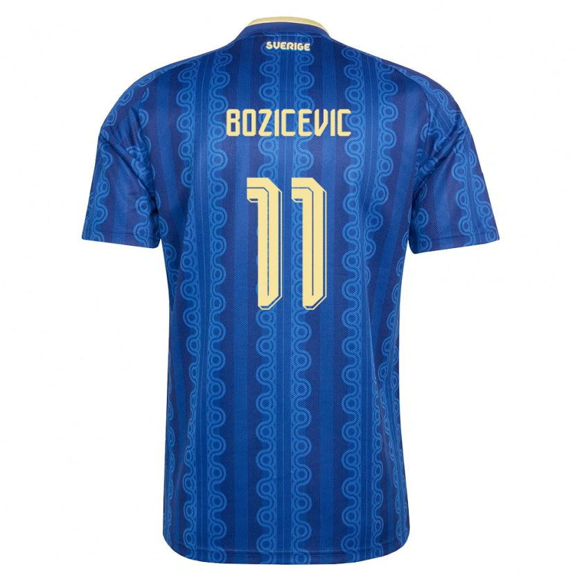 Danxen Dětské Švédsko Fred Božičević #11 Modrá Námořnická Žlutá Daleko Hráčské Dresy 26-28 Dres