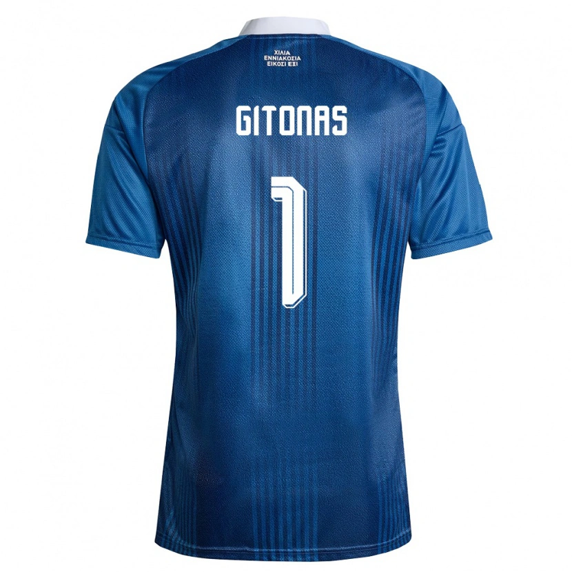 Danxen Dětské Řecko Christos Gitonas #1 Námořnická Modrá Bílá Daleko Hráčské Dresy 26-28 Dres