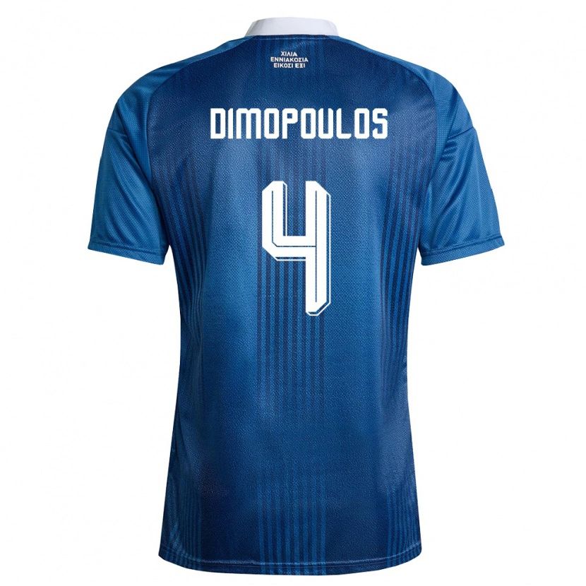 Danxen Dětské Řecko Evgenios Dimopoulos #4 Námořnická Modrá Bílá Daleko Hráčské Dresy 26-28 Dres