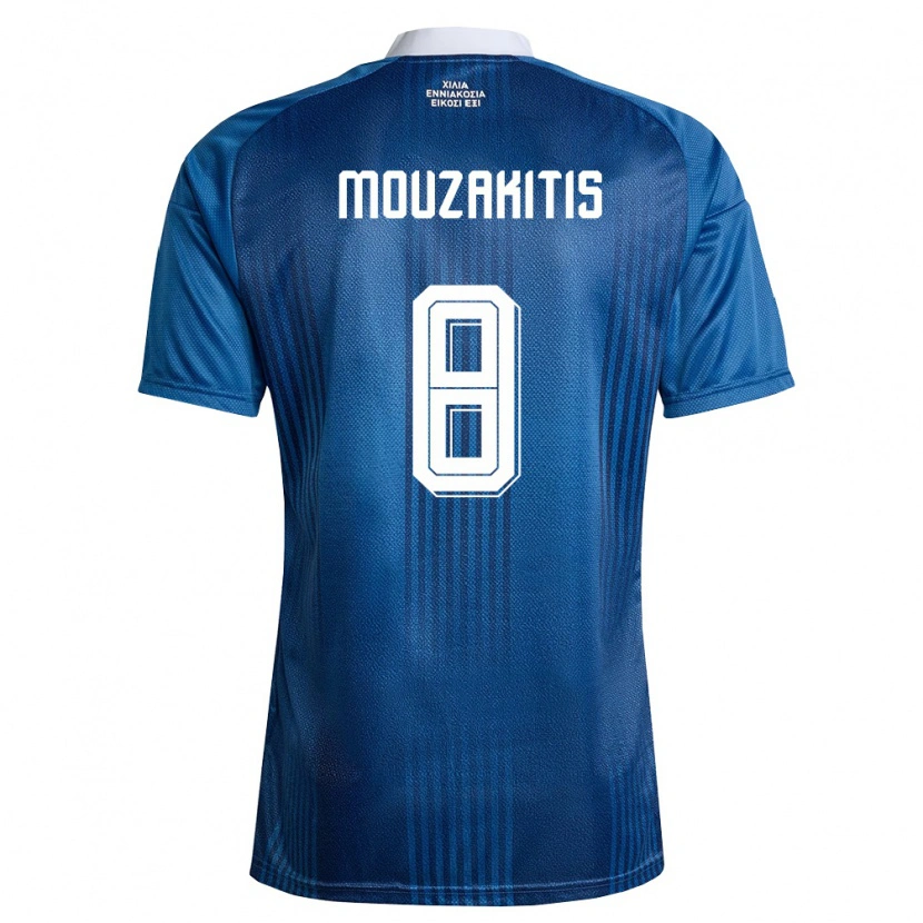Danxen Dětské Řecko Christos Mouzakitis #8 Námořnická Modrá Bílá Daleko Hráčské Dresy 26-28 Dres