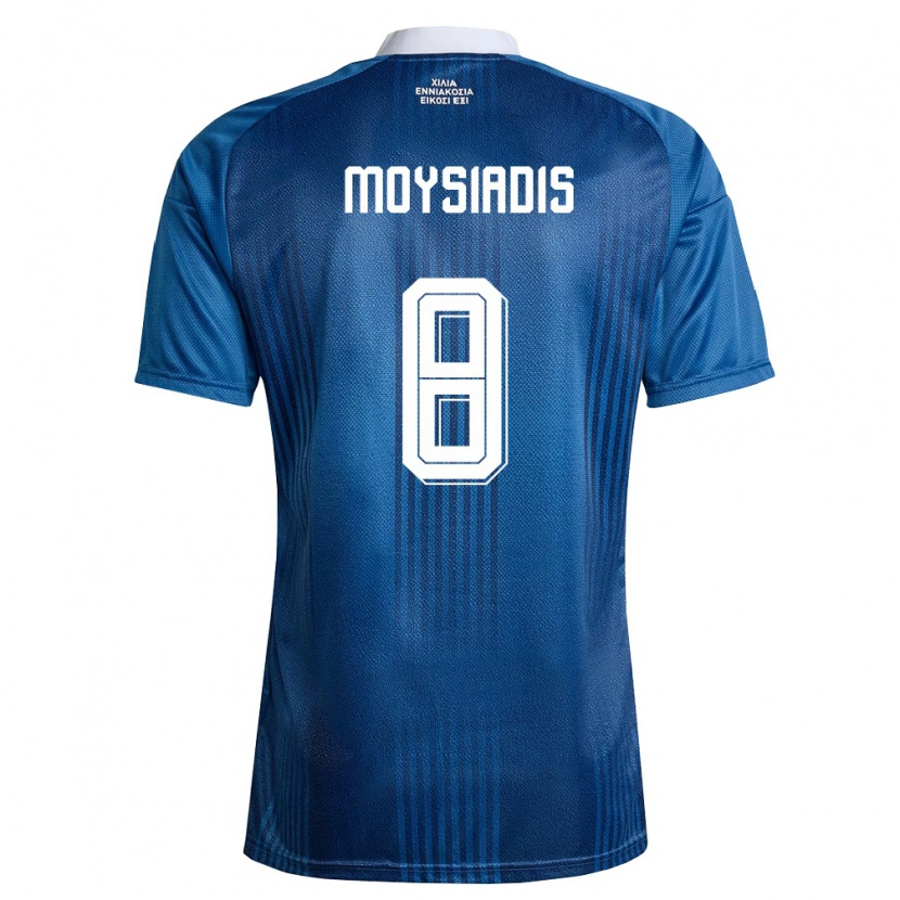 Danxen Dětské Řecko Alexandros Moysiadis #8 Námořnická Modrá Bílá Daleko Hráčské Dresy 26-28 Dres