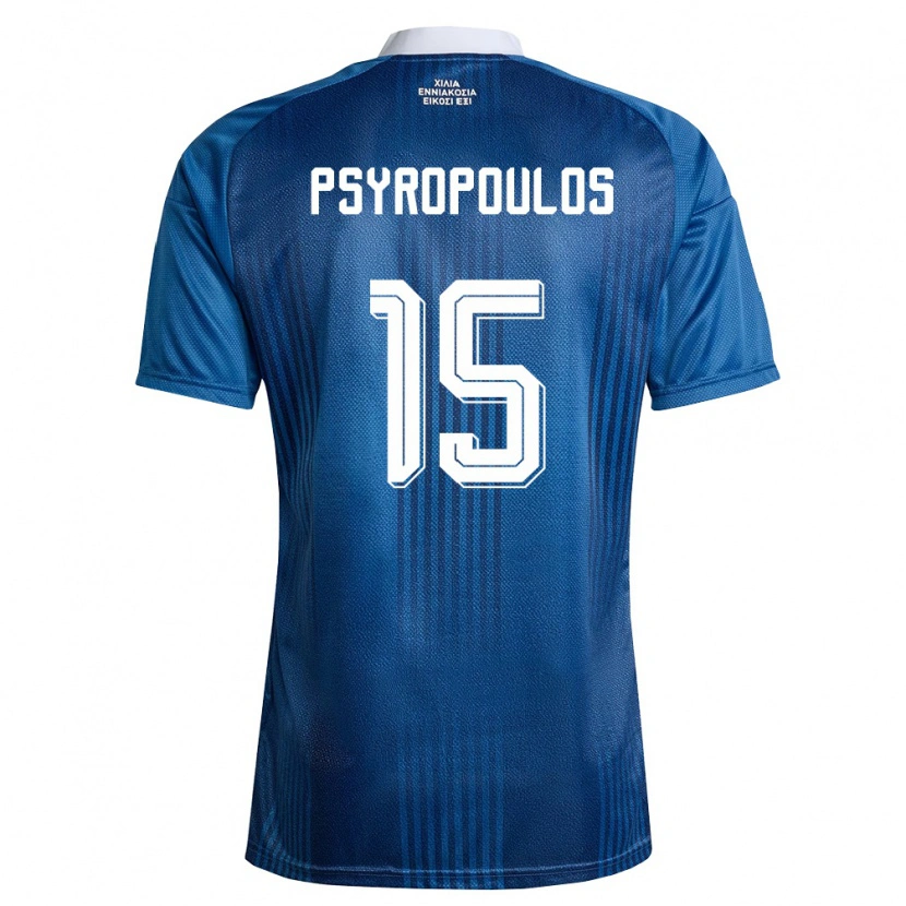 Danxen Dětské Řecko Stavros Psyropoulos #15 Námořnická Modrá Bílá Daleko Hráčské Dresy 26-28 Dres