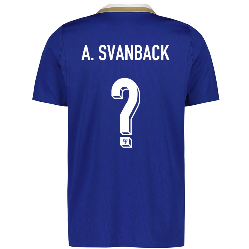 Danxen Dětské Finsko Adrian Svanbäck #0 Modrá Bílá Daleko Hráčské Dresy 26-28 Dres