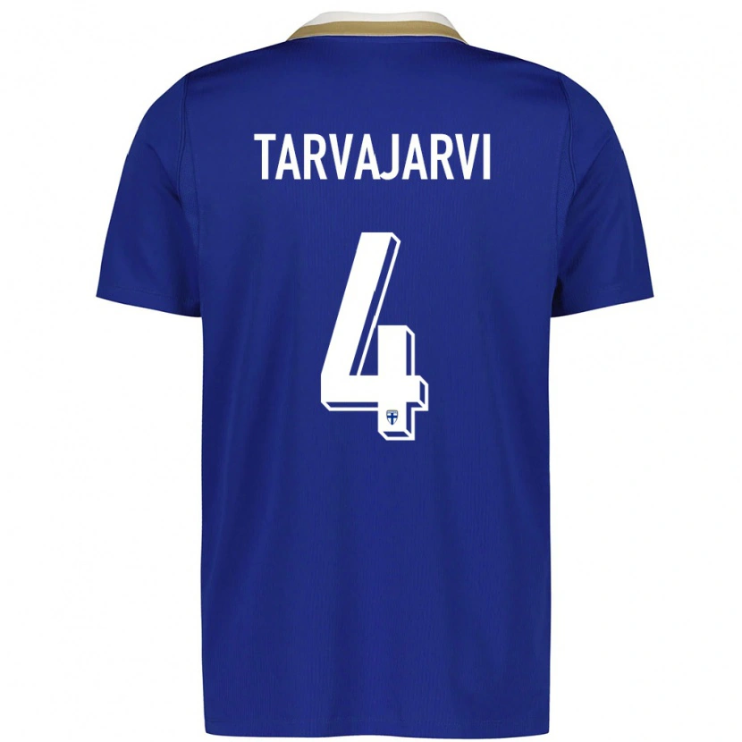 Danxen Dětské Finsko Niilo Tarvajärvi #4 Modrá Bílá Daleko Hráčské Dresy 26-28 Dres