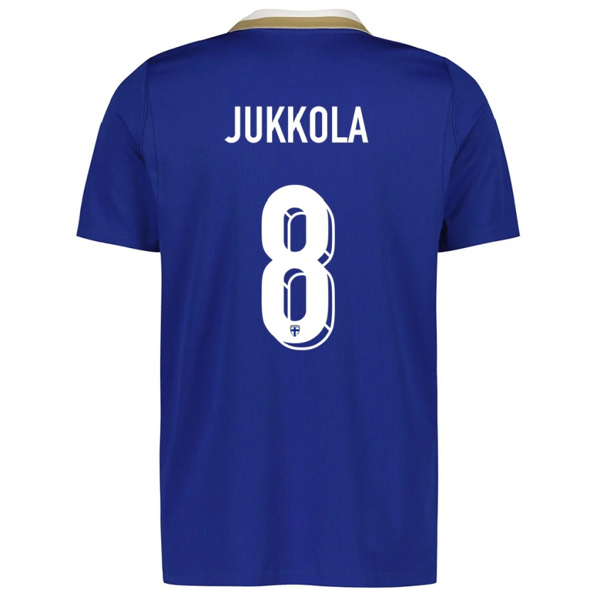 Danxen Dětské Finsko Oiva Jukkola #8 Modrá Bílá Daleko Hráčské Dresy 26-28 Dres