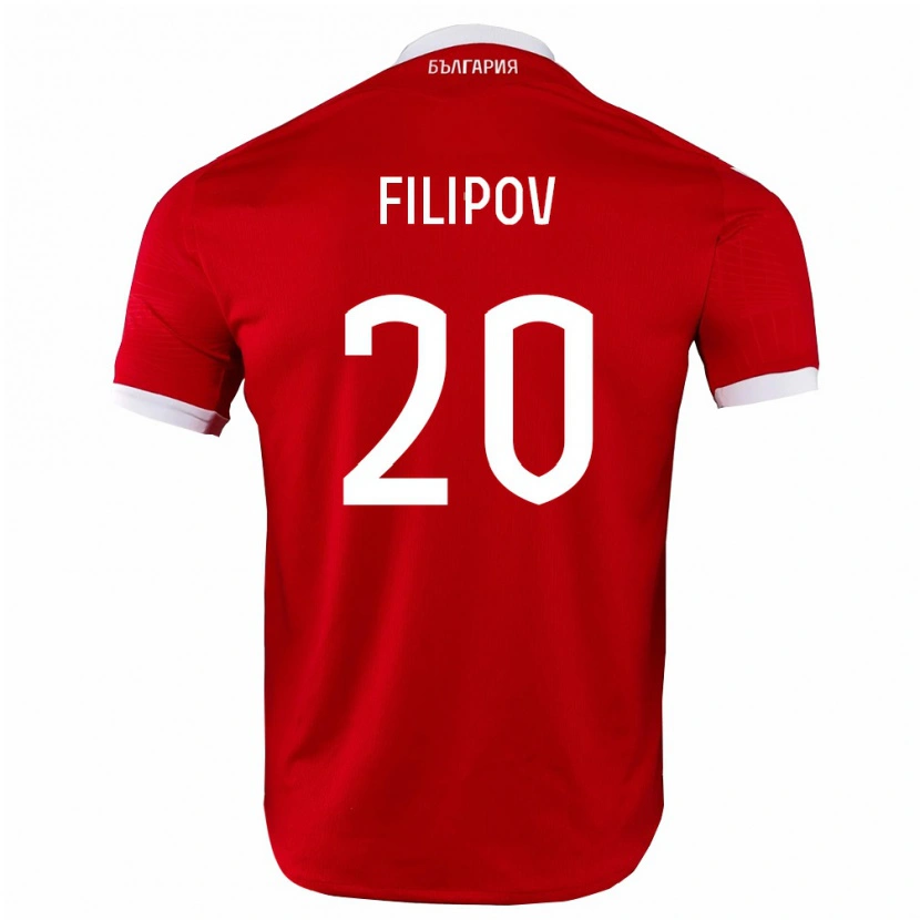 Danxen Dětské Bulharsko Ivan Filipov #20 Červená Bílá Daleko Hráčské Dresy 26-28 Dres