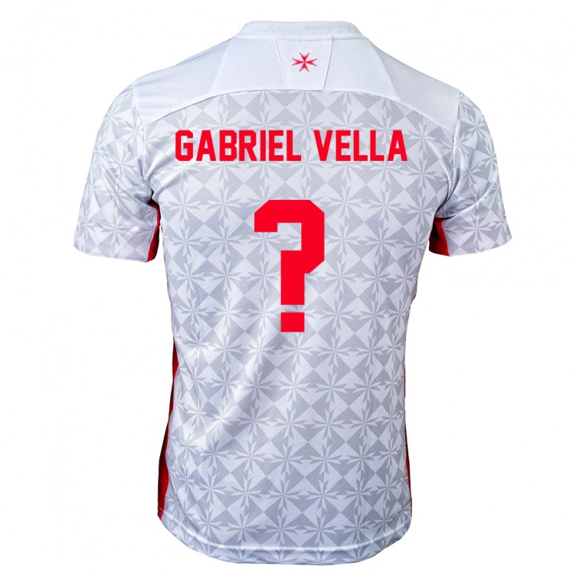 Danxen Dětské Malta Gabriel Vella #0 Šedá Bílá Červená Daleko Hráčské Dresy 26-28 Dres