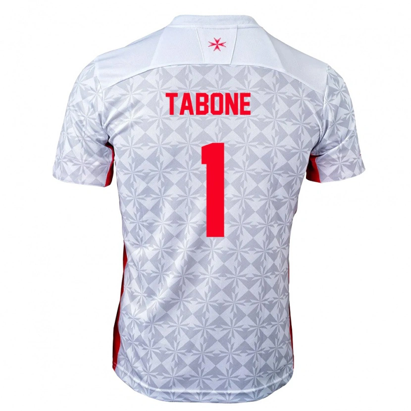 Danxen Dětské Malta Vincent Tabone #1 Šedá Bílá Červená Daleko Hráčské Dresy 26-28 Dres