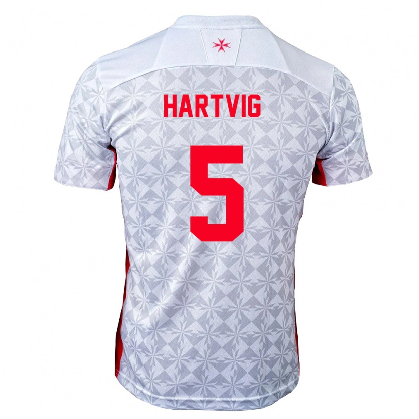 Danxen Dětské Malta Zachary Hartvig #5 Šedá Bílá Červená Daleko Hráčské Dresy 26-28 Dres