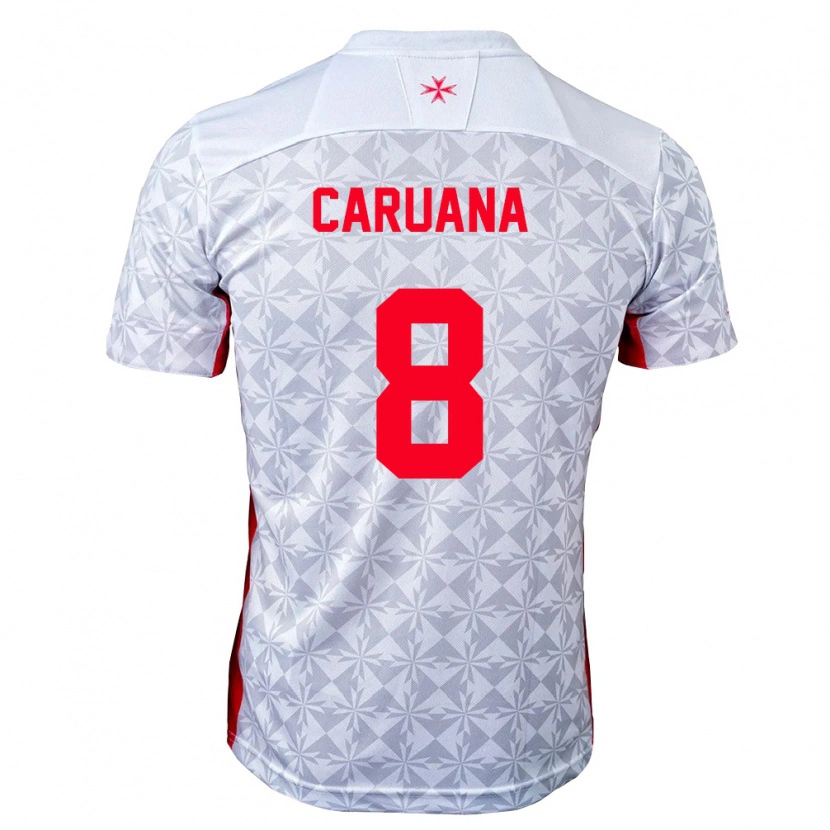 Danxen Dětské Malta Lucas Caruana #8 Šedá Bílá Červená Daleko Hráčské Dresy 26-28 Dres