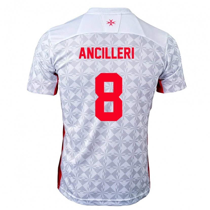 Danxen Dětské Malta Mattiaz Ancilleri #8 Šedá Bílá Červená Daleko Hráčské Dresy 26-28 Dres