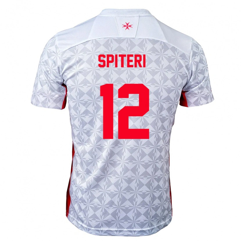 Danxen Dětské Malta Jayden Spiteri #12 Šedá Bílá Červená Daleko Hráčské Dresy 26-28 Dres