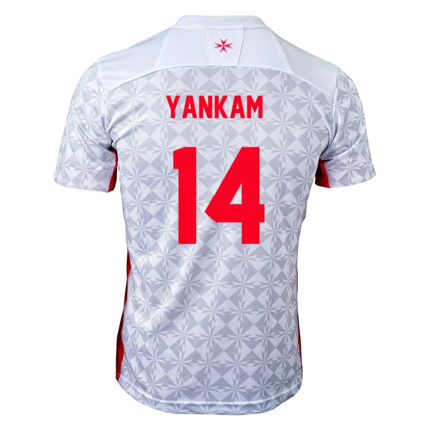 Danxen Dětské Malta Yannick Yankam #14 Šedá Bílá Červená Daleko Hráčské Dresy 26-28 Dres