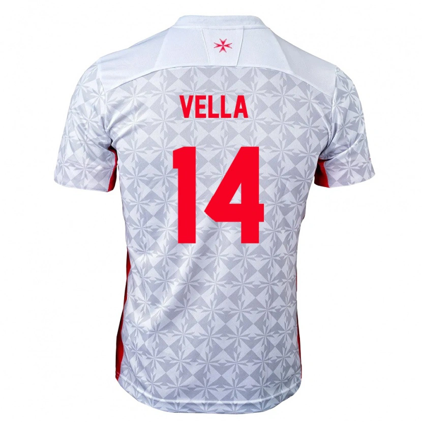Danxen Dětské Malta Andreas Vella #14 Šedá Bílá Červená Daleko Hráčské Dresy 26-28 Dres