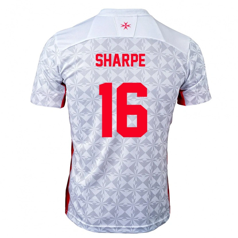 Danxen Dětské Malta James Sharpe #16 Šedá Bílá Červená Daleko Hráčské Dresy 26-28 Dres