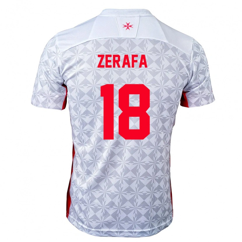 Danxen Dětské Malta Cole Zerafa #18 Šedá Bílá Červená Daleko Hráčské Dresy 26-28 Dres