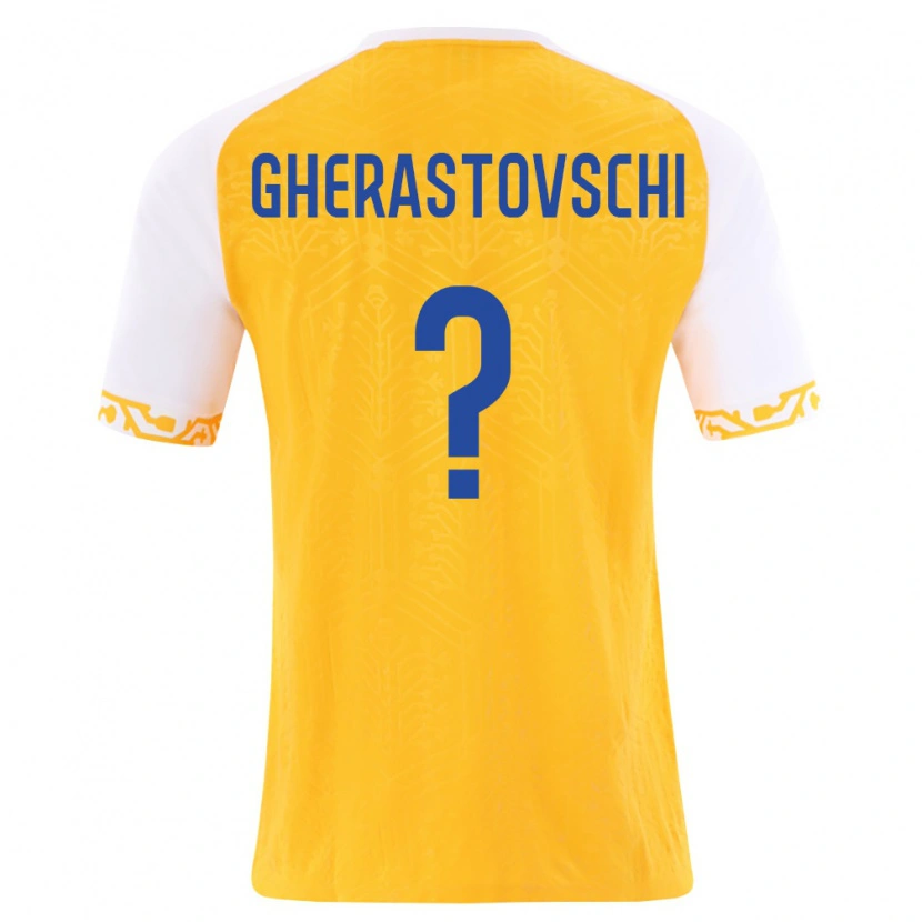 Danxen Dětské Moldavsko Gherman Gherastovschi #0 Žlutá Bílá Daleko Hráčské Dresy 26-28 Dres