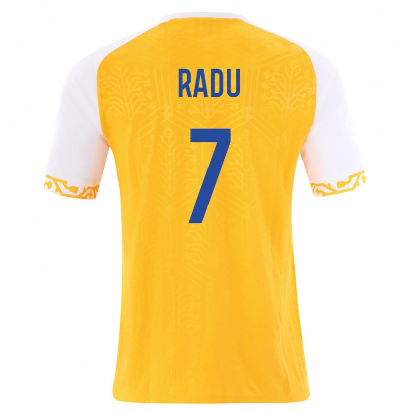 Danxen Dětské Moldavsko Lucian Radu #7 Žlutá Bílá Daleko Hráčské Dresy 26-28 Dres