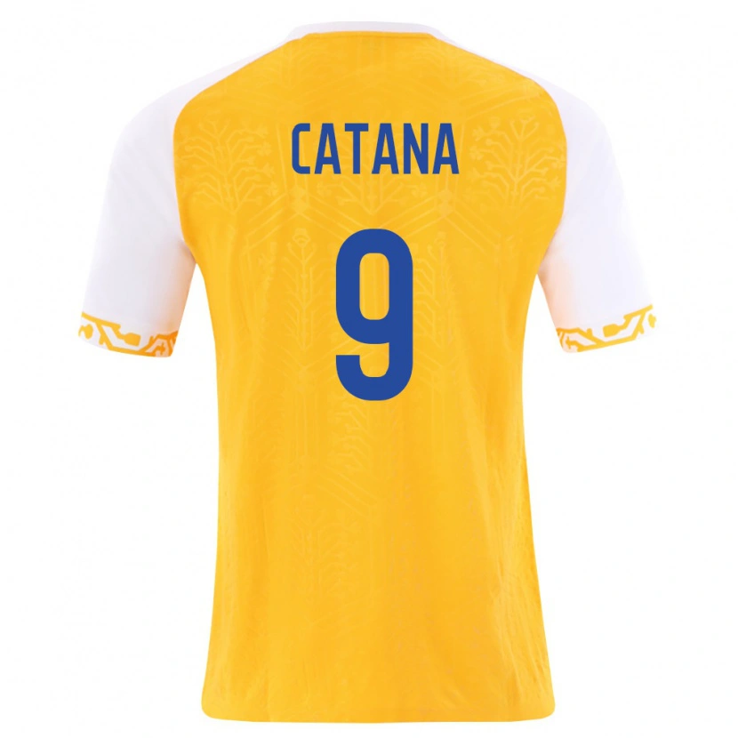 Danxen Dětské Moldavsko Daniel Catană #9 Žlutá Bílá Daleko Hráčské Dresy 26-28 Dres