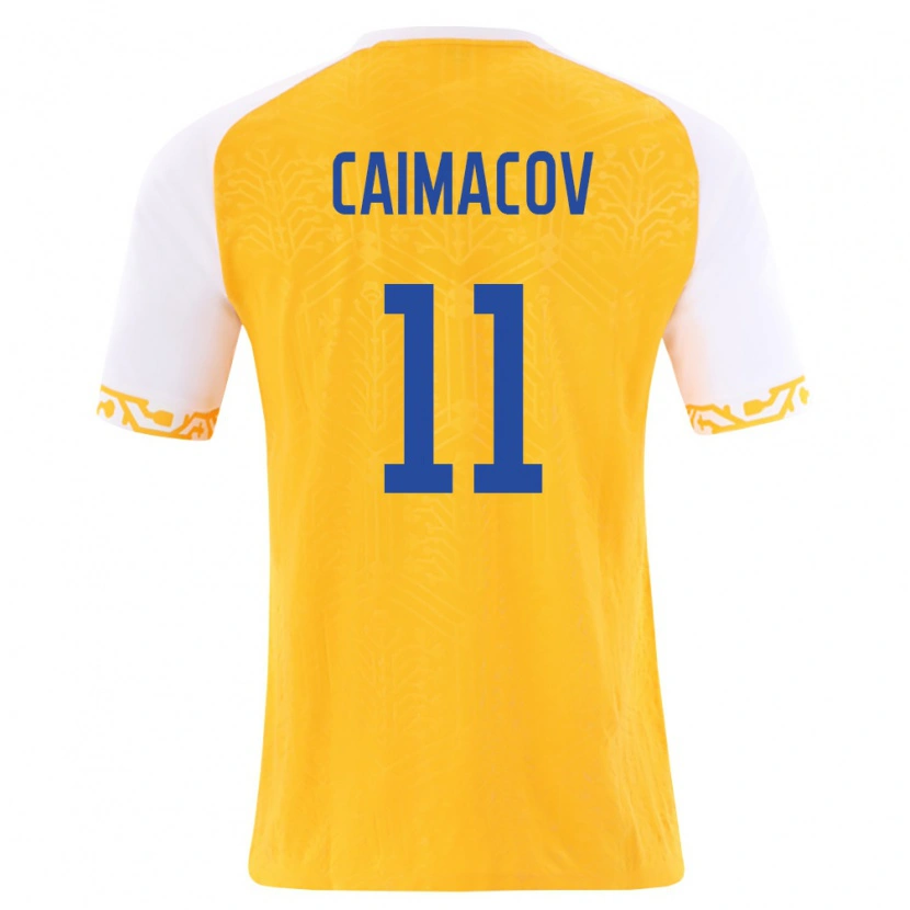 Danxen Dětské Moldavsko Mihail Caimacov #11 Žlutá Bílá Daleko Hráčské Dresy 26-28 Dres