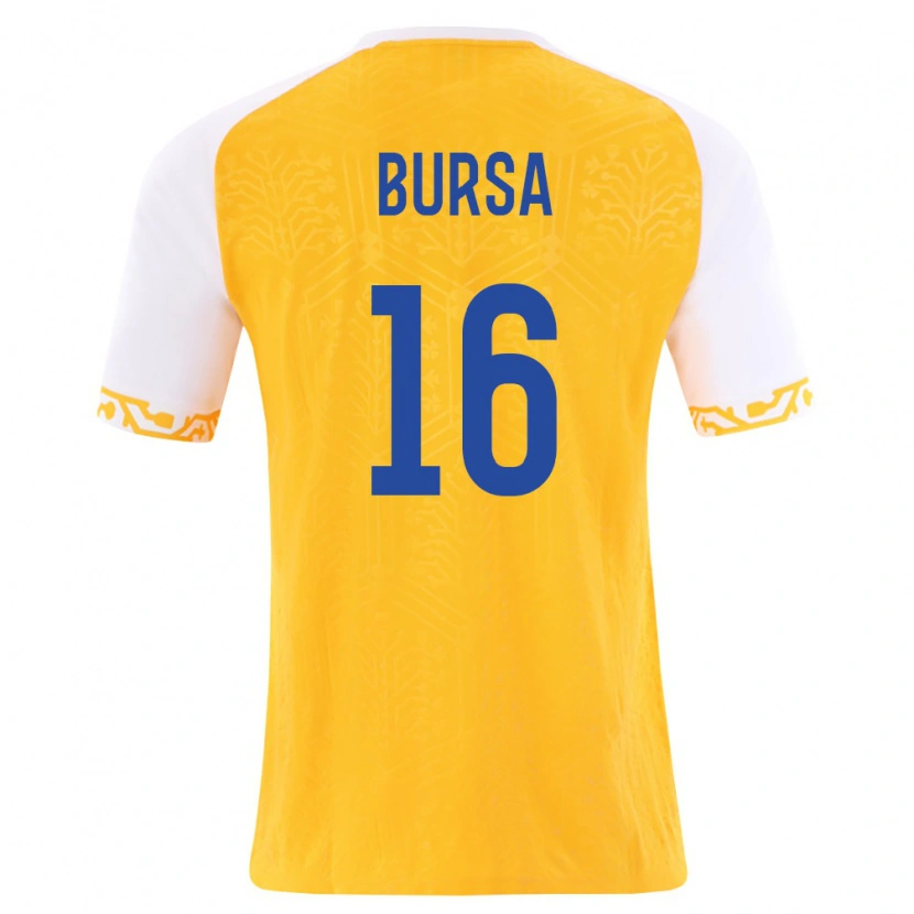 Danxen Dětské Moldavsko Chiril Bursa #16 Žlutá Bílá Daleko Hráčské Dresy 26-28 Dres