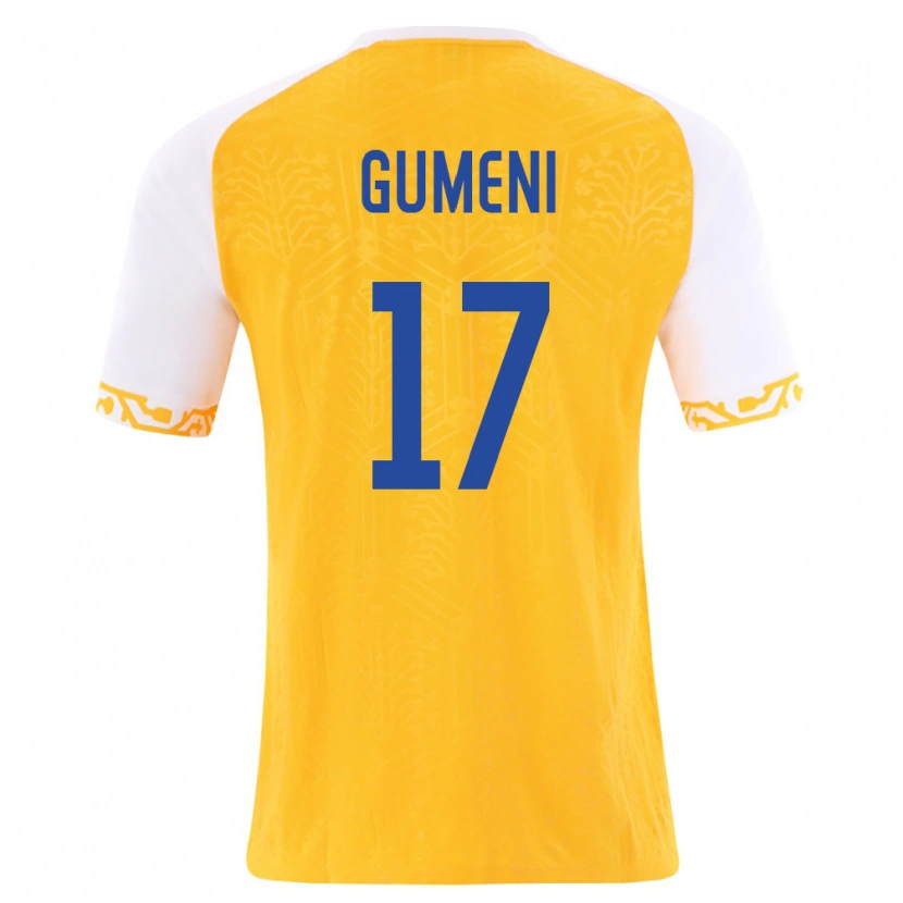 Danxen Dětské Moldavsko Nicolae Gumeni #17 Žlutá Bílá Daleko Hráčské Dresy 26-28 Dres