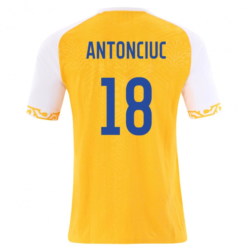 Danxen Dětské Moldavsko Cristian Antonciuc #18 Žlutá Bílá Daleko Hráčské Dresy 26-28 Dres