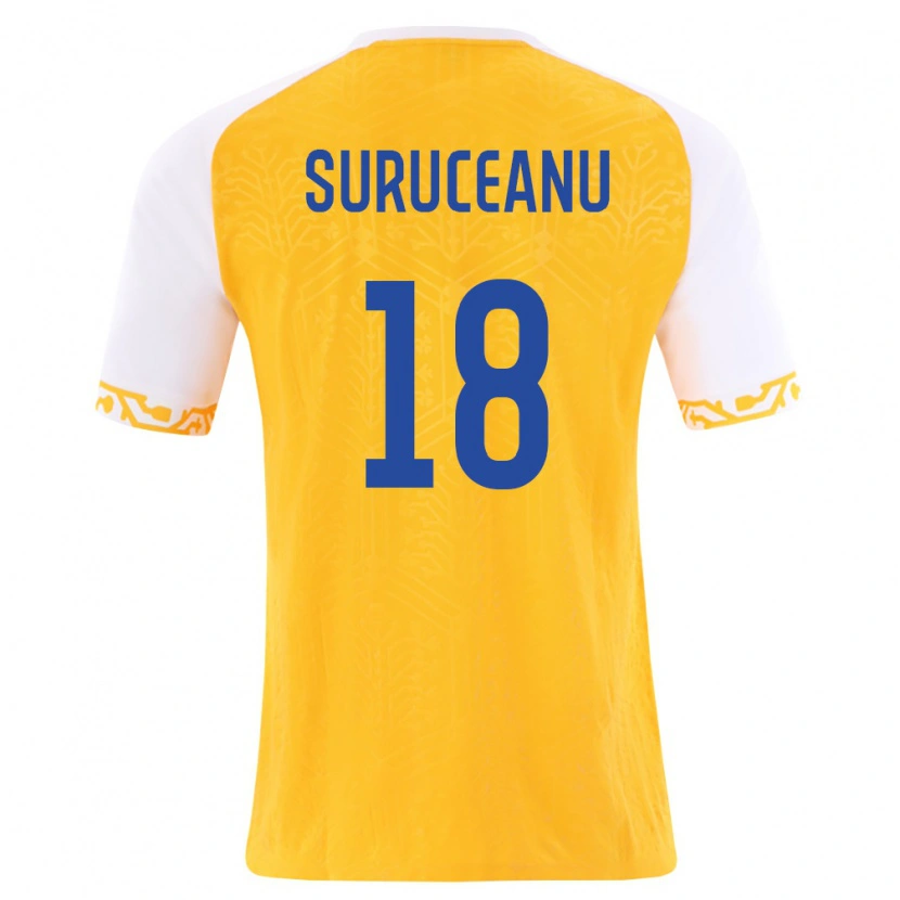 Danxen Dětské Moldavsko Sebastian Suruceanu #18 Žlutá Bílá Daleko Hráčské Dresy 26-28 Dres