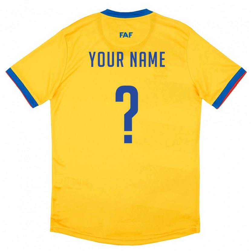 Danxen Dětské Andorra Tvé Jméno #0 Žlutá Modrá Červená Daleko Hráčské Dresy 26-28 Dres