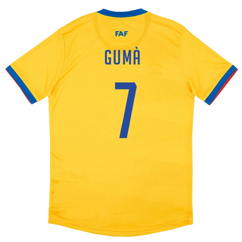 Danxen Dětské Andorra Jan Gumà #7 Žlutá Modrá Červená Daleko Hráčské Dresy 26-28 Dres
