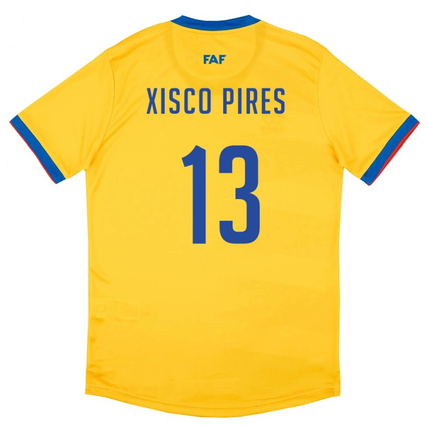 Danxen Dětské Andorra Xisco Pires #13 Žlutá Modrá Červená Daleko Hráčské Dresy 26-28 Dres