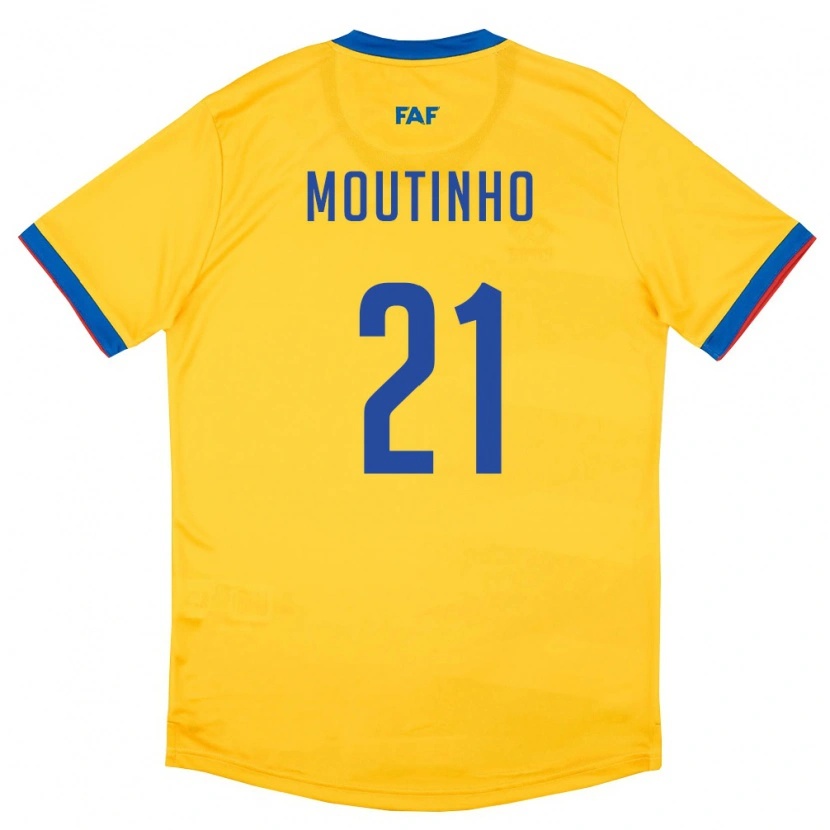 Danxen Dětské Andorra Joel Moutinho #21 Žlutá Modrá Červená Daleko Hráčské Dresy 26-28 Dres