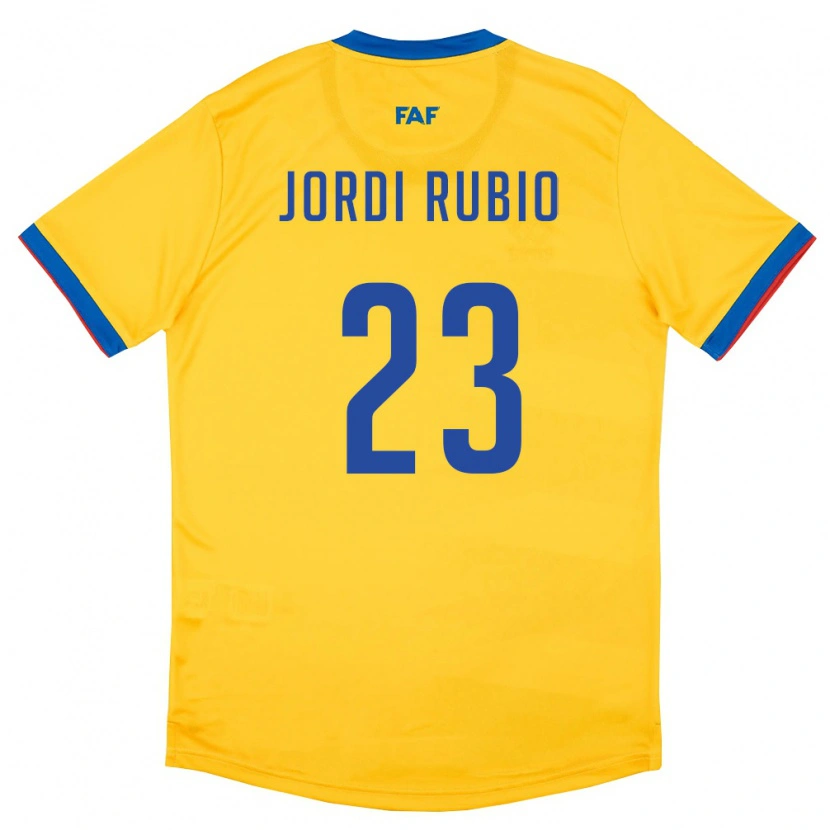 Danxen Dětské Andorra Jordi Rubio #23 Žlutá Modrá Červená Daleko Hráčské Dresy 26-28 Dres