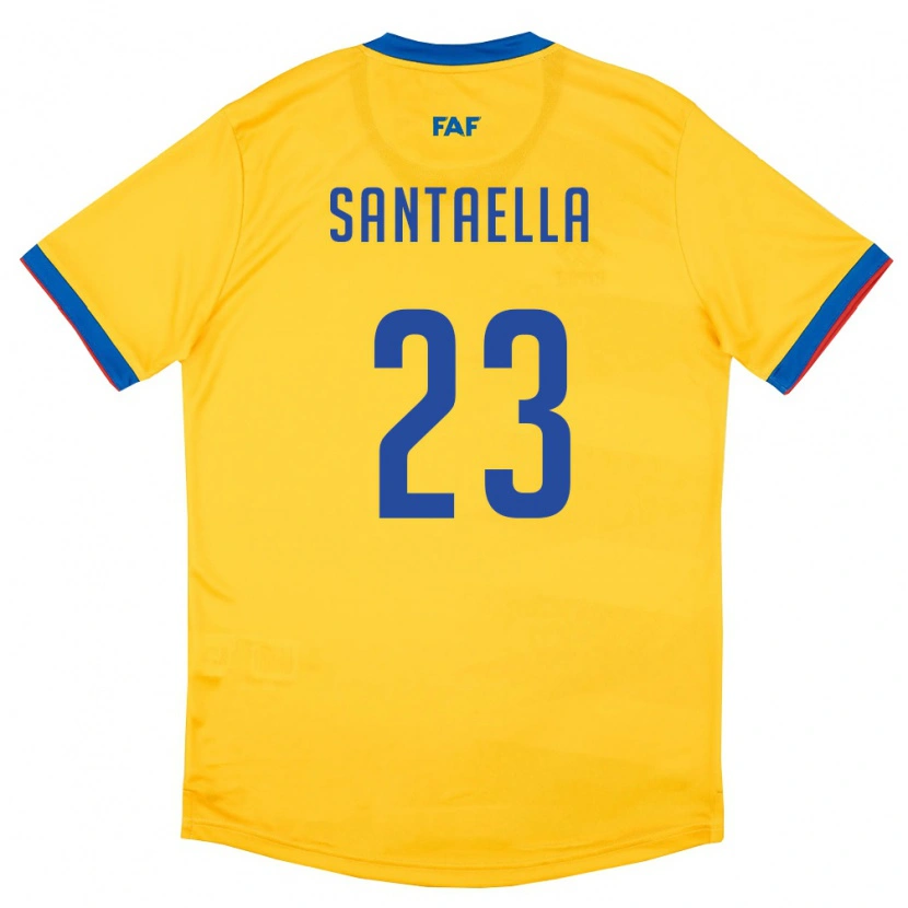 Danxen Dětské Andorra Yedid Santaella #23 Žlutá Modrá Červená Daleko Hráčské Dresy 26-28 Dres