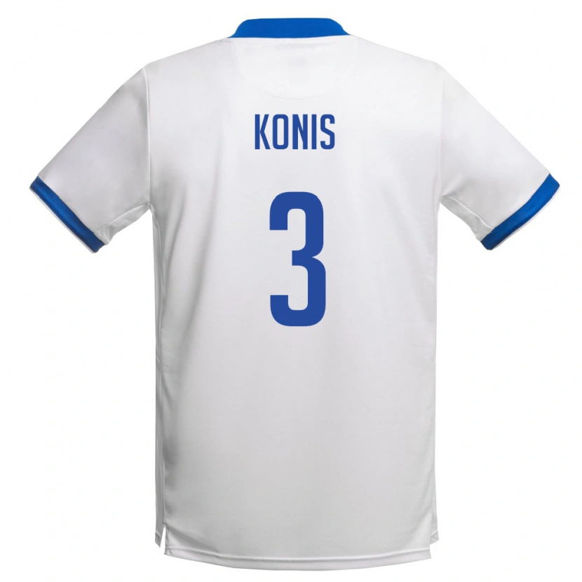 Danxen Dětské Kypr Antonis Konis #3 Bílá Královská Modrá Daleko Hráčské Dresy 26-28 Dres