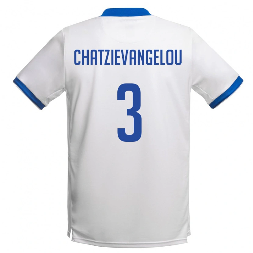 Danxen Dětské Kypr Petros Chatzievangelou #3 Bílá Královská Modrá Daleko Hráčské Dresy 26-28 Dres