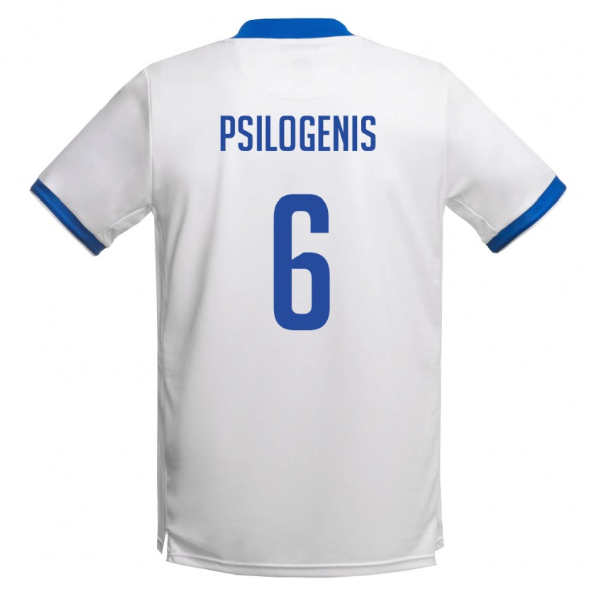 Danxen Dětské Kypr Gavriel Psilogenis #6 Bílá Královská Modrá Daleko Hráčské Dresy 26-28 Dres